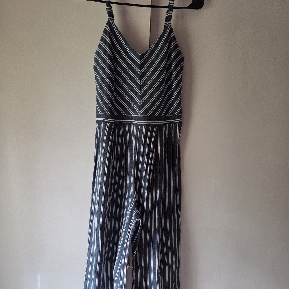 Xhilaration Navy and White Jumpsuit Size S